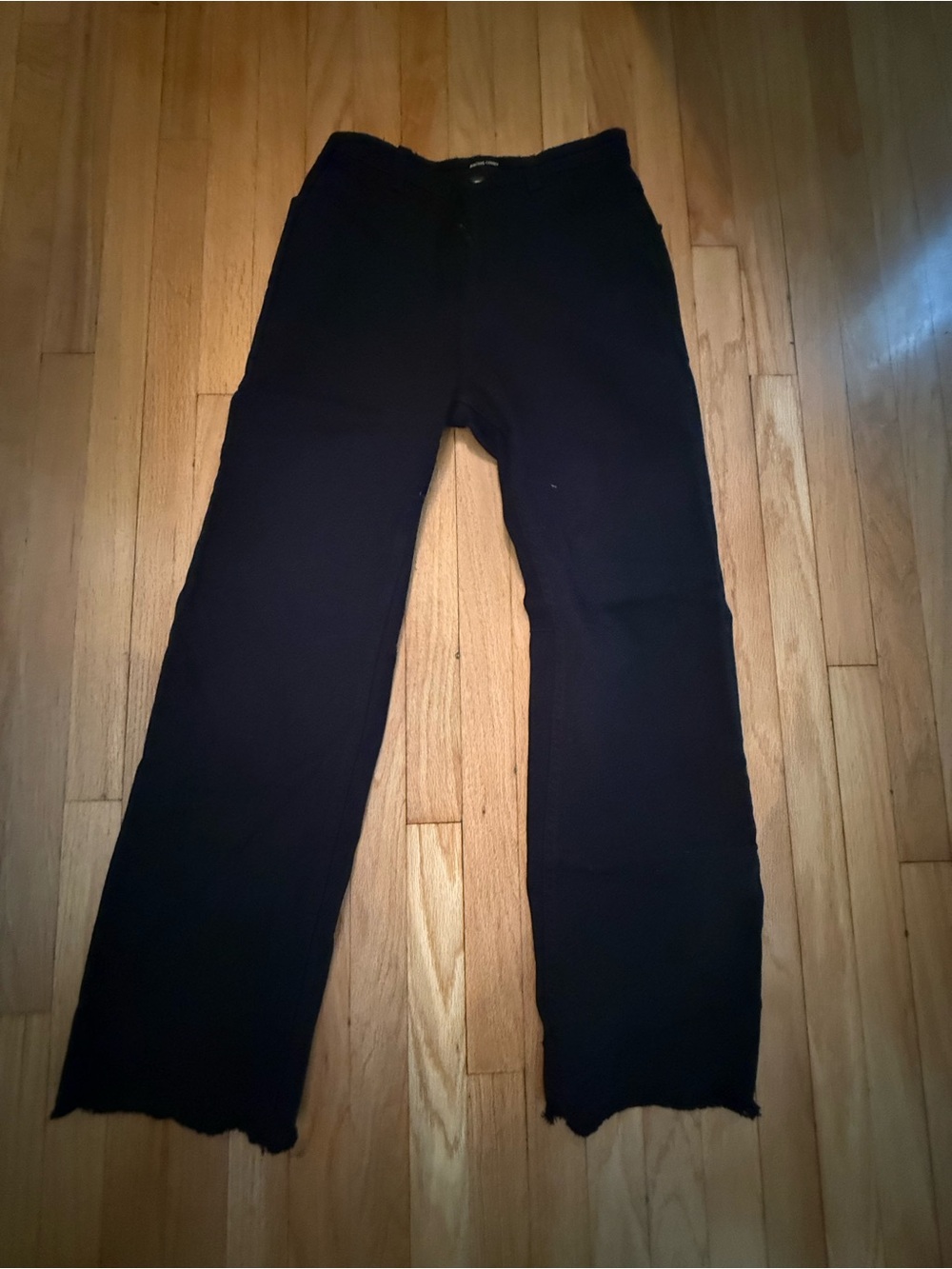 Rachel Comey Black Casual Straight-Leg Black Jeans With Frayed Hem Size 2